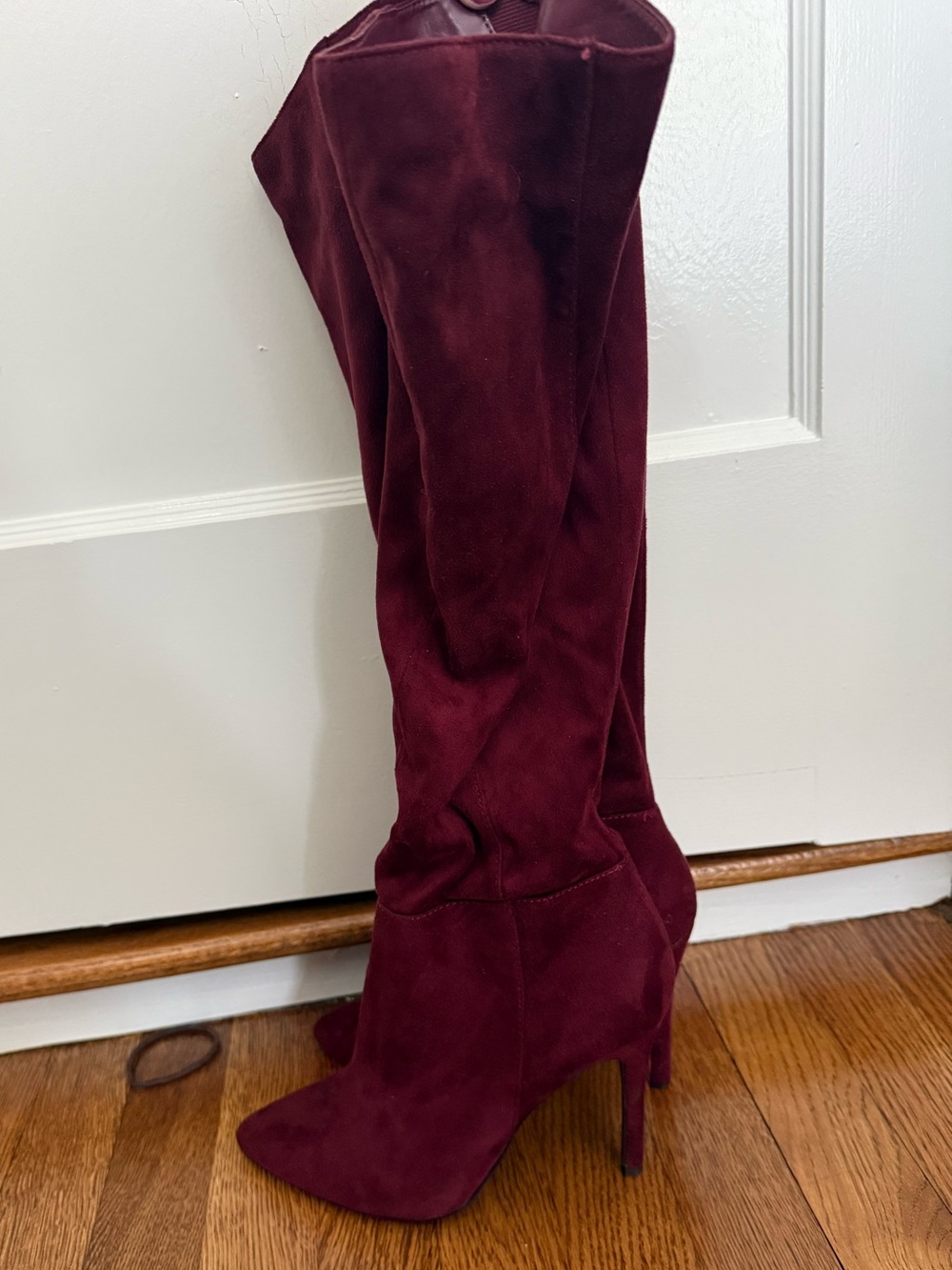 Charles David Over-the-Knee Suede Boots - Burgundy